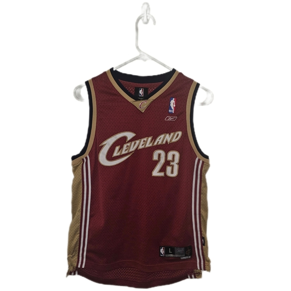 REEBOK LEBRON JAMES CLEVELAND CAVS #23 NBA SEWN JERSEY YOUTH LARGE - Picture 2 of 5